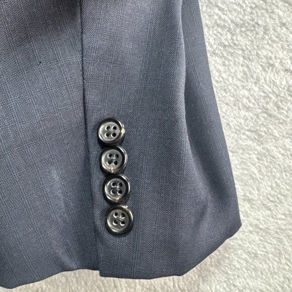 VTG Hickey Freeman By Nordstrom 2 Piece Suit Navy 100% Wool USA Union Made 46 R - Picture 4 of 16